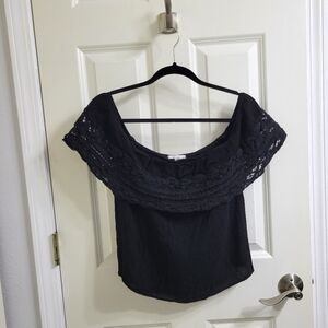 Socialite Black Off Shoulder Blouse